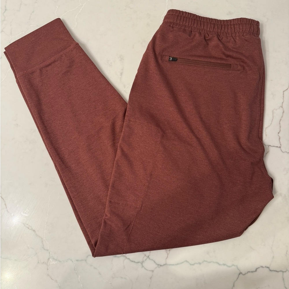 Maroon Jogger Pants with Zipper Pocket